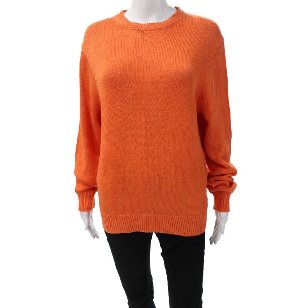 Peter Elliot Mens Pullover Sweater Orange Wool Blend Long Sleeve Size M